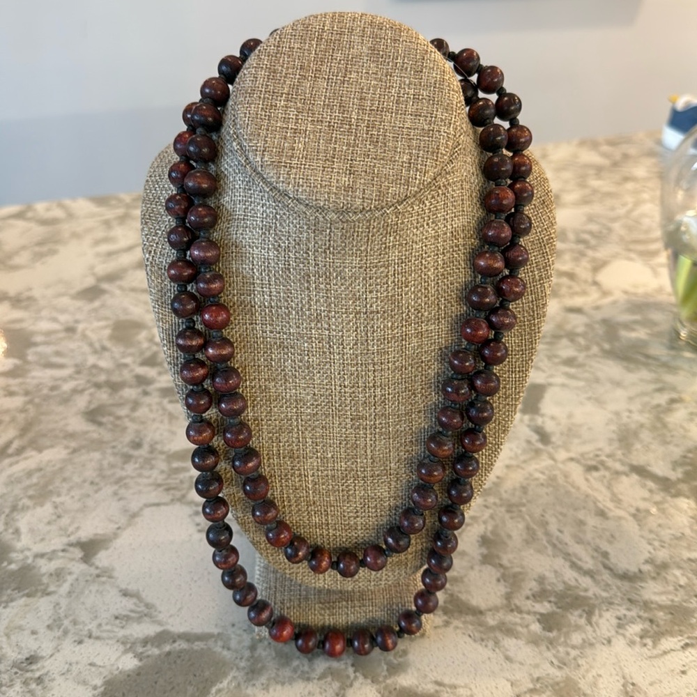Vintage Wooden Bead Necklace
